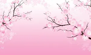 Simple Pink Sakura Anime Flowers Wallpaper