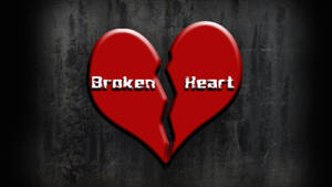 Simple Red Broken Heart Wallpaper