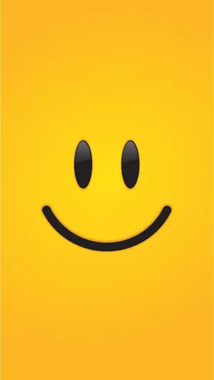Simple Smiley Face On Yellow Background Wallpaper