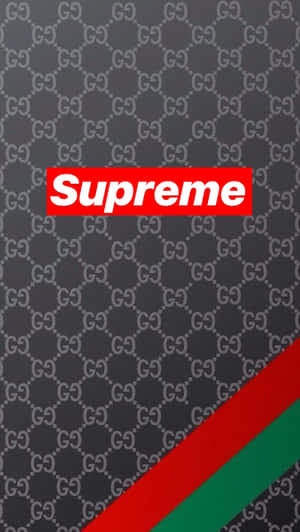 Simple Supreme On Gucci Stipes Wallpaper