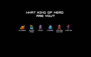 Simplistic Gaming Pixelated Characters Wallpaper