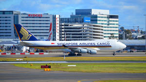 Singapore Airlines Buildings Runway Wallpaper