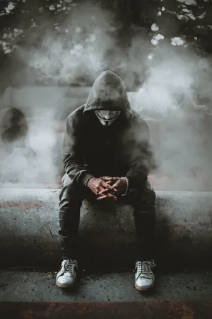 Single Boy Emo Smoke Place Wallpaper