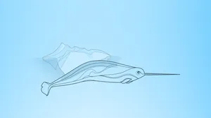 Single Line Narwhal Art Wallpaper