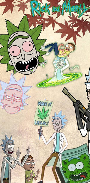 Sitcom Rick And Morty Weed Wallpaper