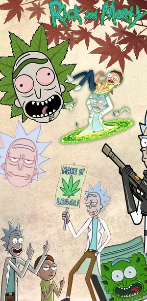 Sitcom Rick And Morty Weed Wallpaper