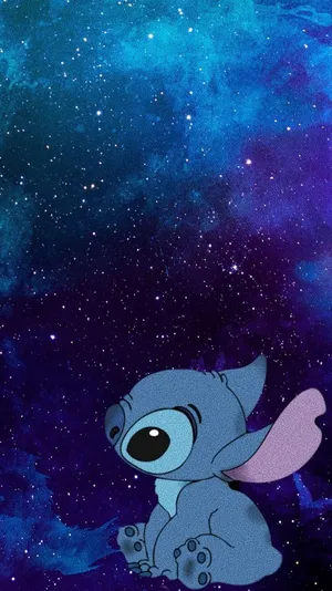 Sitting Stitch Galaxy Wallpaper