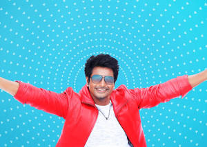 Sivakarthikeyan Blue Polka Dot Wallpaper