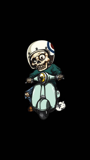 Skeleton On Scooter Hd Tattoo Wallpaper