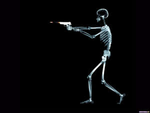 Skeleton With Gun - X-ray Wallpaper Wallpaper