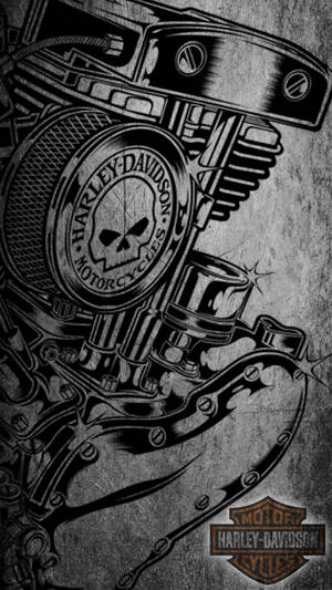 Sketch Harley Davidson Mobile Wallpaper