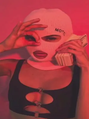 Ski Mask Girl Doing Money Pose Wallpaper