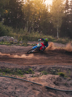 Skidding Dirtbike Wallpaper