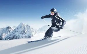 Skiing Black Jumpsuit Wallpaper