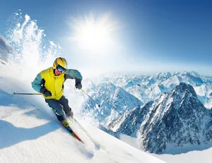 Skiing Mountain Peak Wallpaper