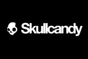 Skull Candy Logo On A Black Background Wallpaper