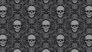 Skull Pattern Paisley Print Wallpaper