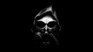 Skull With Respirator Dark 4k Wallpaper
