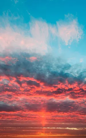 Sky Blue Pink Sunset Cloud Wallpaper