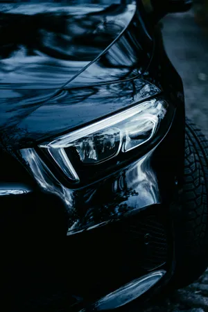 Sleek Black Car Detail Wallpaper