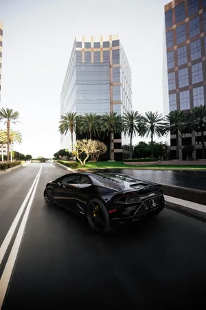 Sleek_ Black_ Sports_ Car_ Urban_ Setting.jpg Wallpaper