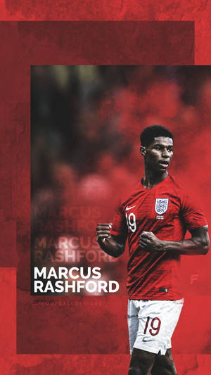 Sleek Red Marcus Rashford Wallpaper