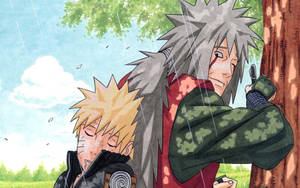 Sleeping Naruto With Jiraiya Wallpaper