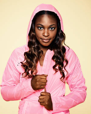 Sloane Stephens In A Pink Hoodie Wallpaper