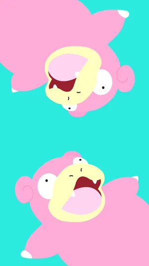 Slowpoke On Turquoise Wallpaper