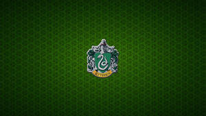 Slytherin Crest Green Knit Wallpaper
