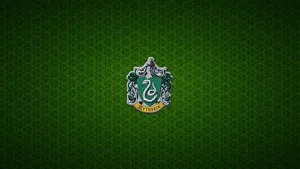 Slytherin Crest Green Knit Wallpaper