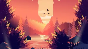 Small Forest Waterfall Wallpaper