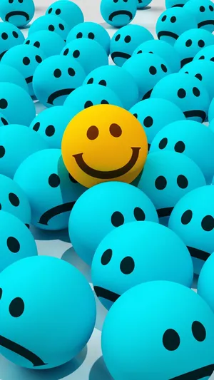 Smiley Face With Sad Face Balls Wallpaper
