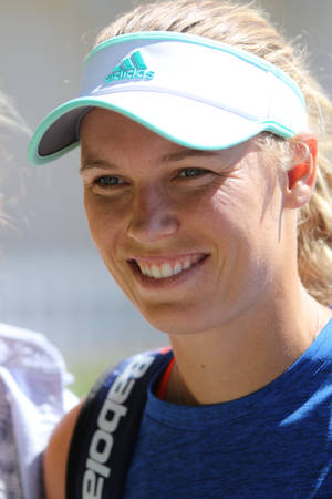 Smiling Caroline Wozniacki Portrait Wallpaper