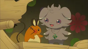 Smiling Espurr And Dedenne Wallpaper