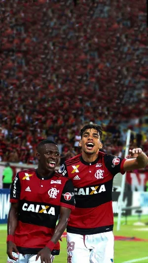 Smiling Lucas Paquetá And Vini Jr. Wallpaper