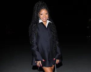 Smiling Womanin Black Blazerand Long Braids Wallpaper