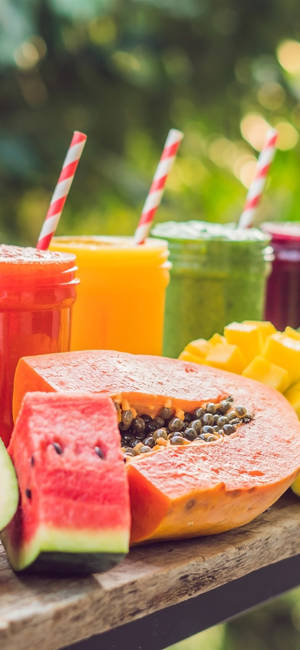 Smoothie With Fruits Wallpaper