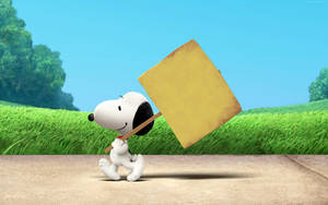 Snoopy Delighted In Holding A Placard Wallpaper