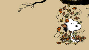 Snoopy Taking In The Beauty Of The Autumn Season Wallpaper