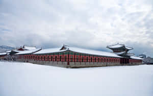 Snow-covered Gyeongbokgung Palace At Winter Wallpaper