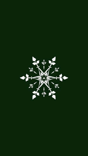 Snowflake Dark Green Christmas Wallpaper