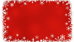 Snowflakes Frame Red Christmas Background Wallpaper