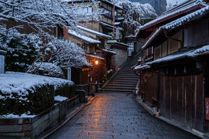 Snowy Kyoto Japan 4k Wallpaper