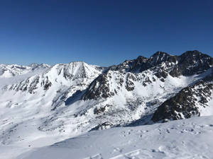 Snowy Mountain Andorra Wallpaper