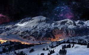 Snowy Mountain Range In Majestic Splendour Wallpaper