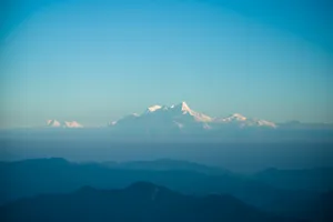 Snowy Mountain With Beautiful Blue Sky Wallpaper