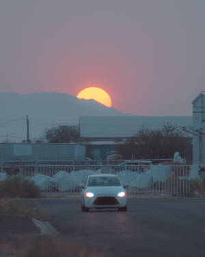 Snowy Winter Aesthetic Sunset Sky Wallpaper