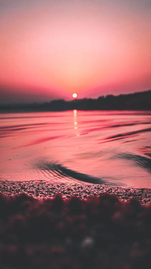 Soak In The Beauty Of A Pink And Orange Sunset With Your Iphone Wallpaper