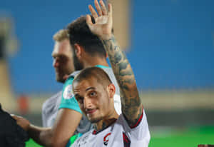 Soccer Player Acknowledging Crowd Wallpaper